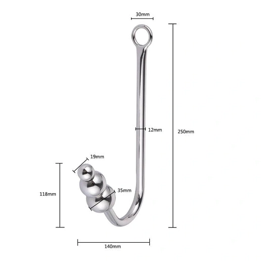 Anal Hooks Collar and 5334 Hook Cuffs with Anal Beaded Elegant 0914